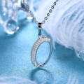 Metal Alloy Creative 26-Letter Simple Moissanite Necklace with Advanced Group Setting-0-13