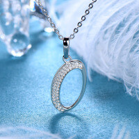 Metal Alloy Creative 26-Letter Simple Moissanite Necklace with Advanced Group Setting-Style O [Clearance Sale with Free Shipping]  925 Silver