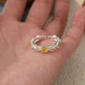 wholesale S925 Sterling Silver Dainty Daisy Ring for Women, Small and Fresh, Niche Luxury, Exquisite Best Friend Ring, Korean Style, New Release-0-1