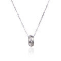 wholesale S925 Sterling Silver Korean Version Piao Xian Creative Zircon Collarbone Necklace Pendant, Small Design Sense Circle Necklace for Women-0-4