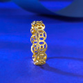 wholesale S925 silver gold-plated minimalist Chinese-style trendy antique coin stacking ring-0-2