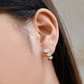 wholesale S925 Sterling Silver Light Luxury Pear-Shaped Row Diamond Stud Earrings for Women, High-End Sense, Fashion Versatile and Elegant-0-3