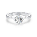 wholesale 18k Gold Plated Silver Classic Four-Prong Moissanite Diamond Tester Pass 05-1 Carat Women's Engagement Ring-0-0