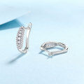 wholesale Pure Silver Ear Studs with Moissanite Inlaid, Women's Versatile and Minimalist Personalized Earrings, Cross-Border Wholesale Direct from Manufacturers-0-2