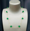 wholesale S925 Metal New Style Green Chalcedony 8mm Beaded Necklace Fashion Luxury Elegance Daily Necklace 37-45-0-4