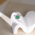 wholesale S925 Sterling Silver Full Setting Lab-Grown 9*9mm Emerald Cut Sugar Tower Full Diamond Ring-0-3