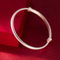 wholesale 999 Silver Fresh, Sweet, Ins-style, Niche Design, Exquisite Frosted Plain Push-Pull Bracelet S7567-0-3