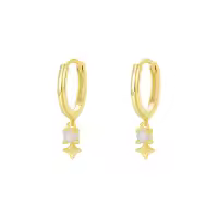 wholesale 925 Sterling Silver Blue Opal Earrings For Women Fashion Luxury Personality Ear Clasps Cross-border Minimalist Style-E4388-Gold 925 Silver