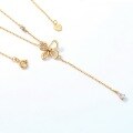wholesale S925 sterling silver new Korean-style butterfly necklace, fresh and floral forest-themed women's collarbone chain wholesale-0-3