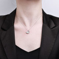 Sterling Silver Full-Set Lavender Moissanite Necklace, Sweet and Versatile-0-2
