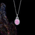 Metal Pendant Cross-Border Pink Ice Flower Cut Necklace Women's Small Batch Design-0-1