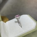 wholesale 925 Sterling Silver Cross-Border Hot-Selling 1ct 5*7mm Emerald Cut Pink Moissanite Ring for Women in Cherry Pink-0-1