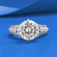 wholesale S925 Silver ZHUOZHIFAN Jewelry Simulated Diamond Ring 100mm Round White Diamond European & American Style-R1498 White Diamond Ring Size 8