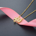 wholesale S925 Silver Fashion Colored Zircon Pendant Choker Necklace Korean Style Forest Series Wisdom Tree Women's Personality Necklace-0-2