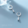 wholesale S925 Sterling Silver Minimalist Geometric Drop Ear Studs for Women, Korean Style Simple Smooth Surface Short Earrings G8747-0-1