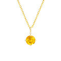 wholesale 9K Gold New Simple and Fashionable Citrine Pendant Necklace for Women, Light Luxury-0-5