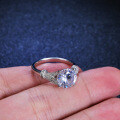 S925 Silver 4-Claw 3ct Moissanite Heart Shape Engagement Ring-0-2