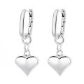 wholesale 925 Sterling Silver Korean and Japanese Style Heart Pendant Long Drop Earrings, Ins Trendy Sweet and Elegant Women's Jewelry-0-5