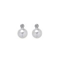 wholesale S925 Sterling Silver Ins Style Blogger Same Small Minimalist Advanced Silver Bead Single Diamond Pearl Earrings M06101-0-5