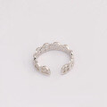 wholesale Sterling Silver Adjustable Open Ring with Lace Cut-out Design, Dunli Jewelry New Collection Light Luxury and Versatile-0-3