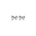 wholesale S925 silver Korean-style elegant and fresh diamond-inlaid bow earrings, summer women's cute earrings G9808-0-4