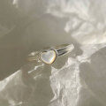 wholesale S925 Sterling Silver Fresh Sweet Ins Style Niche Design Exquisite Shell Love Ring R02398-0-0