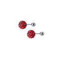 wholesale S925 silver red full diamond earrings Korean style elegant personality threaded bead minimalist women's earrings G8896-0-4