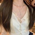 wholesale 925 Sterling Silver Summer Sweet Layered Necklace Collection Cross Tassel Marquise Diamond Waist Chain Water Drop Collarbone Necklace-0-3