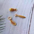 wholesale Sterling Silver Gold-Plated Feather Pendant DIY Bracelet Necklace Accessories Handmade Cord Decoration Charms Spacer Beads-0-1
