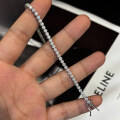 Sterling Silver 2mm 3-Point Moissanite Small Crown Bracelet-0-0