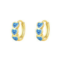wholesale S925 Sterling Silver FarFan-E4013-Blue Zirconium 925 Silver