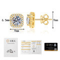 S925 Sterling Silver Moissanite Earrings, 1ct Luxury Square Prong Setting-0-7