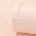 wholesale S925 Silver Tidal Small White Hexagram Bracelet for Women, Japanese and Korean Fashion Plated Lucky Shooting Star Wish Gift Hand Accessory-0-2