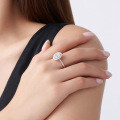 925 Silver Oval Moissanite Ring Women's Jewelry Wholesale-0-1
