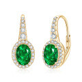 Sterling Silver Ear Hooks with Zircon and Pink Diamond, Clearance Sale with Free Shipping-0-8