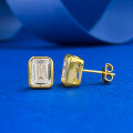 wholesale S925 Silver Jewelry 6*8mm Rectangular Pagoda Earrings Fashion Classic Piece for Cross-Border Sale on AliExpress-0-1