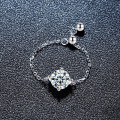 S925 Sterling Silver Adjustable Mermaid Moissanite Ring, Small Luxury Design-0-0