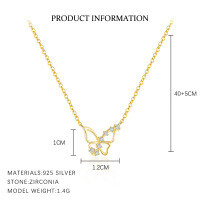 wholesale 925 Sterling Silver Butterfly-A4001-Gold 925 Silver