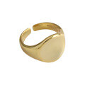 wholesale S925 Sterling Silver Korean Style Geometric Round Smooth Open Ring for Women with Gold Plating-0-4