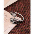 wholesale S925 Sterling Silver Drip Oil Ring, Niche Design, Trendy Unisex Adjustable Index Finger Ring, TEMU New Accessory-0-0