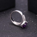wholesale S925 silver luxurious jewelry amethyst ring for women, cross-border fashion, unique, set with natural gemstones-0-3