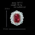 wholesale GRC Lab-Grown Ruby, High-Carbon Diamond, Gold-Plated 925 Silver Floral Ring with Rose Cut for Women-0-2