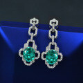 wholesale 925 Silver New 35ct Oval 9*11 Synthetic Paraiba Earrings Luxury High-end Earrings by Shipei Jewelry-0-0