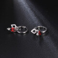 wholesale S925 Silver New Creative Design Natural Garnet Earrings, French Romantic Style with Inlaid Natural Gemstones-0-3