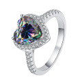 wholesale S925 Sterling Silver 1-Carat Heart-Shaped Moissanite Ring for Women, High-End Sense Jewelry Silver Accessories-0-15