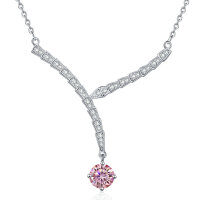 S925 Sterling Silver Moissanite Cross-Border Serpent Series Necklace-1-carat pink moissanite