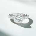 Metal 1ct Round Moissanite Ring D Color Four-Prong Classic Style-0-2