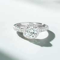 Metal 1ct Round Moissanite Ring D Color Four-Prong Classic Style-carat (moissanite) - MS039  9