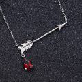 wholesale 925 Silver Archery Design Pendant Necklace with Unique Natural Garnet Gemstone-0-2