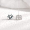 wholesale S925 Sterling Silver Six-Prong Moissanite Stud Earrings, Minimalist Design, Women's Independent Website Best-Selling Jewelry-0-1